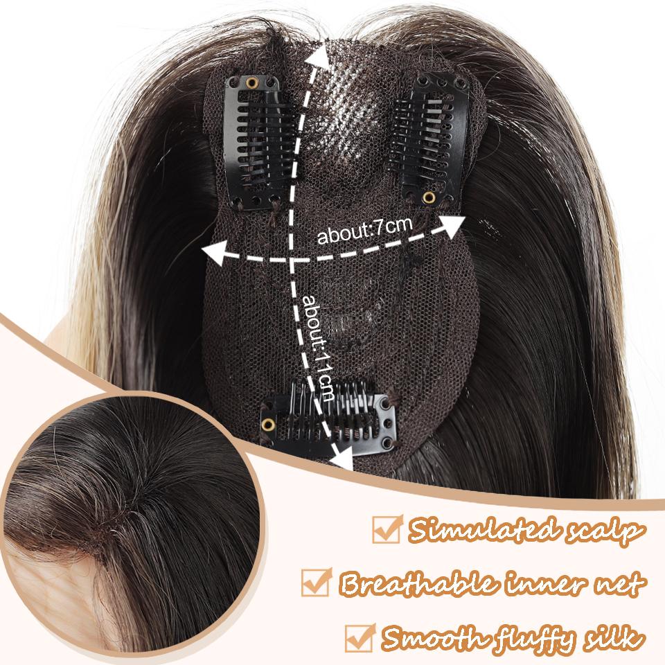 Pickgefärbter Pony Synthetische Perücke BB Clip-on Kopf Ersatzblock Gerade Haarperücke Geeignet für Anfängerinnen zum täglichen Tragen