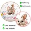 Easter Bunny with Eggs and Flower Basket Wall Sticker Self-Adhesive Removable for Bedroom Living Room Study Holiday Decor
