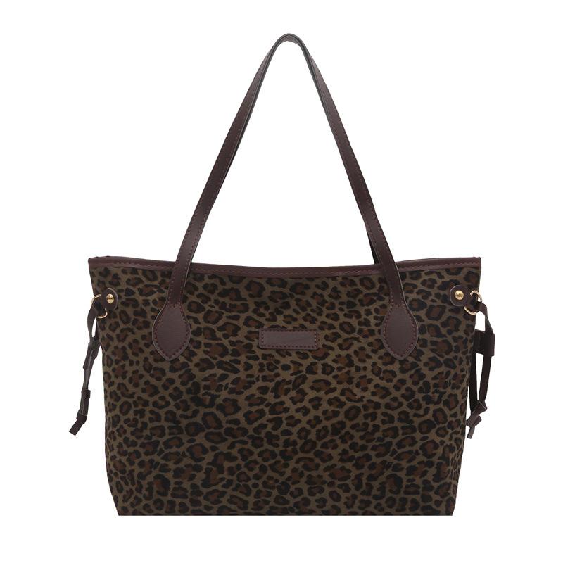 Large Capacity Leopard Print Tote Bag Women's New Commuter Simple Shoulder Bag Women's Fashionable Casual Handbag Bag