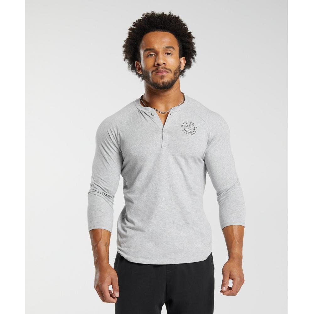 

GYMSHARK Legacy Henley Светло-серый меланж A5A3C GBFG XS