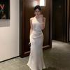 Satin Evening Dress, High-end Light Luxury Dress, New Women's Clothing, Hanging Neck, Waist, Thin, Buttocks, Fishtail Long Dress, Women