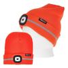 Gorro de Inverno Laranja com Luz de LED de Aviso