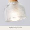 Nordic glass pendant lamp Japanese log wind cafe restaurant three small chandelier bedroom bedside bar dining table lamps