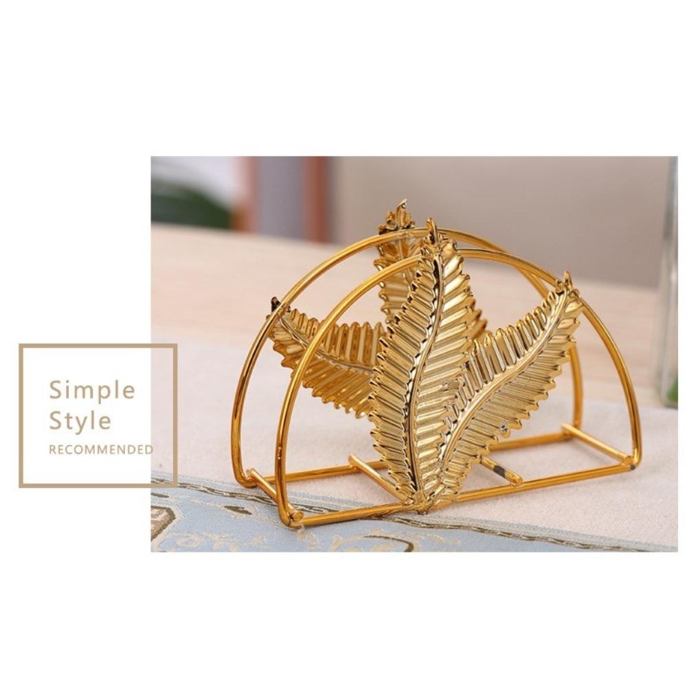 Fashion Nordic Style Vertical Napkin Dispenser Metal Vintage Gold Color Paper Organizer Desktop Size Napkin Holder Table