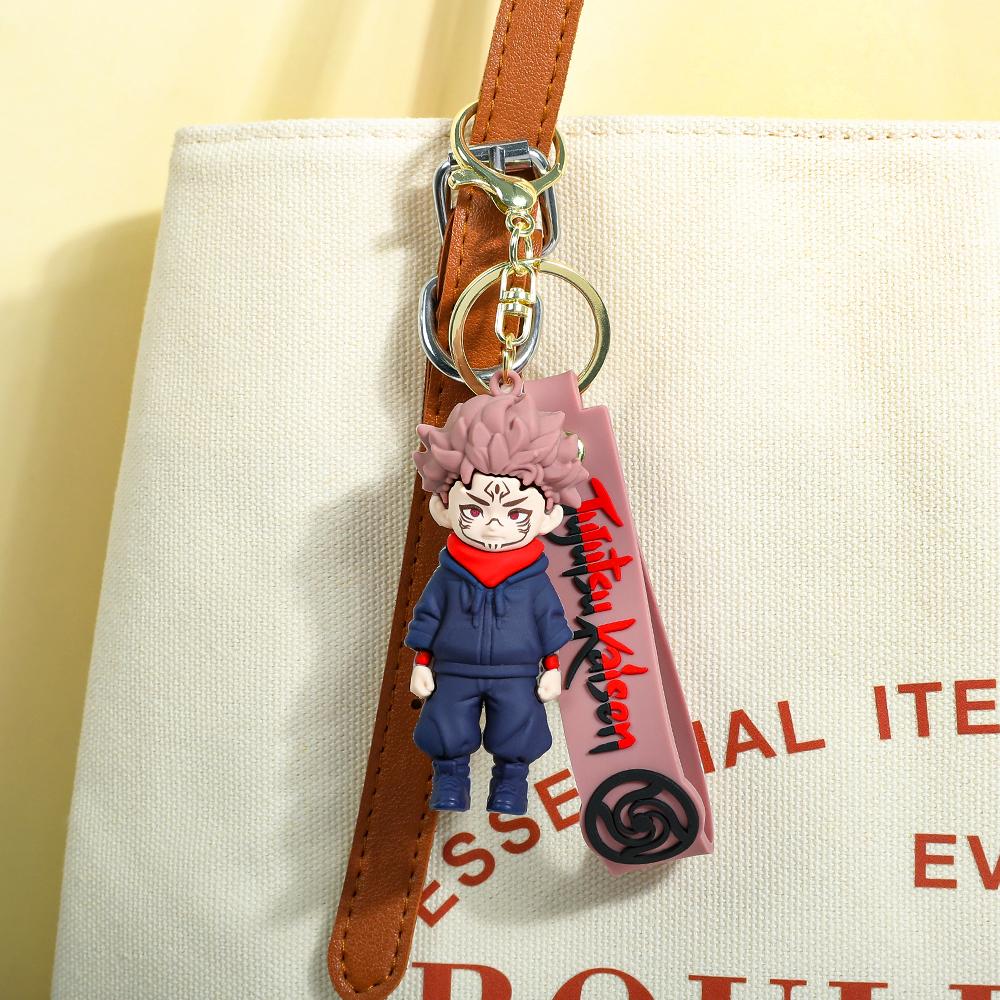 Jujutsu Kaisen 3D Silicone Keychain Set Anime Characters Gojo Yuji Itadori Megumi Fushiguro Keychain Bag Charm Backpack Pendant