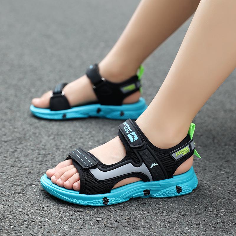 Summer 2026 Boys' Non-Slip Velcro Beach Sandals - Soft Sole, Lightweight for Kids