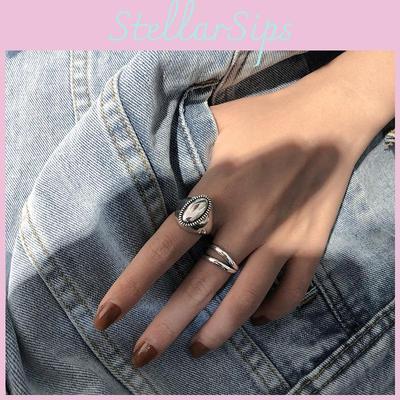 Elegant Korean Style 925 Pure Silver Adjustable Finger Ring For Women Fashion