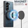 Samsung Z Fold7/6/5 Magnetic Wireless Charging Leather Case with 360° Rotating Ring Stand