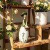 Unique Interior Design Pieces Nordic Style Resin Girl Figurine with Flower Basket, Creative Desktop Ornament Elegant Home Aesthetic Items for
