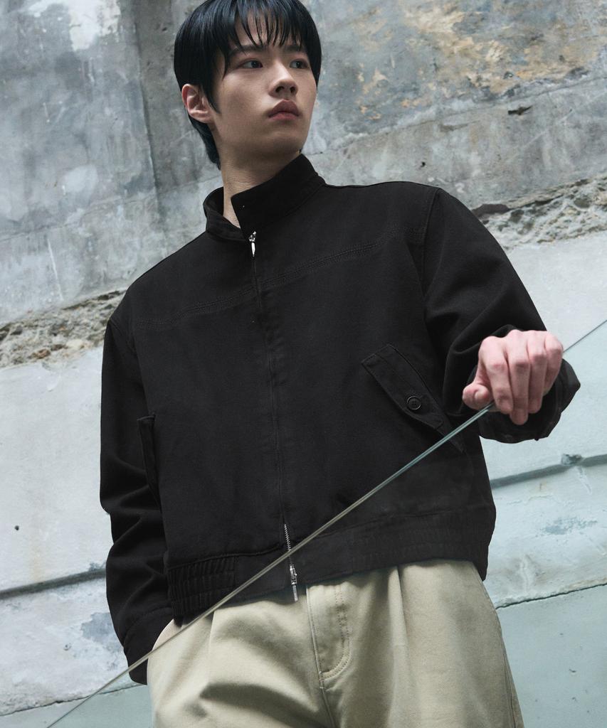 Draw Fit Eagle Harrington Washed Jacket [Black]