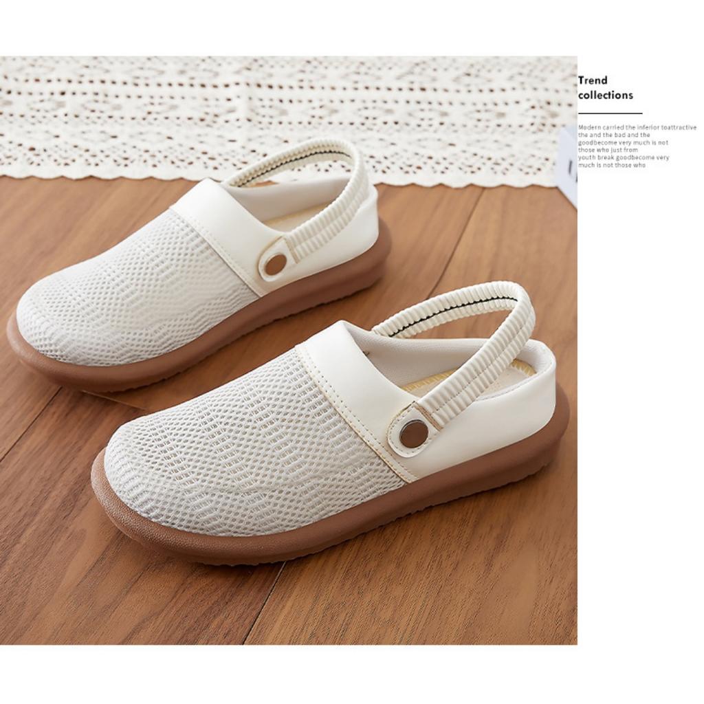 Hollowed Summer Women For Sandals Out Mesh Shoes Japanese Minimalist Baotou Slippers Soft Soled Casual Shoes