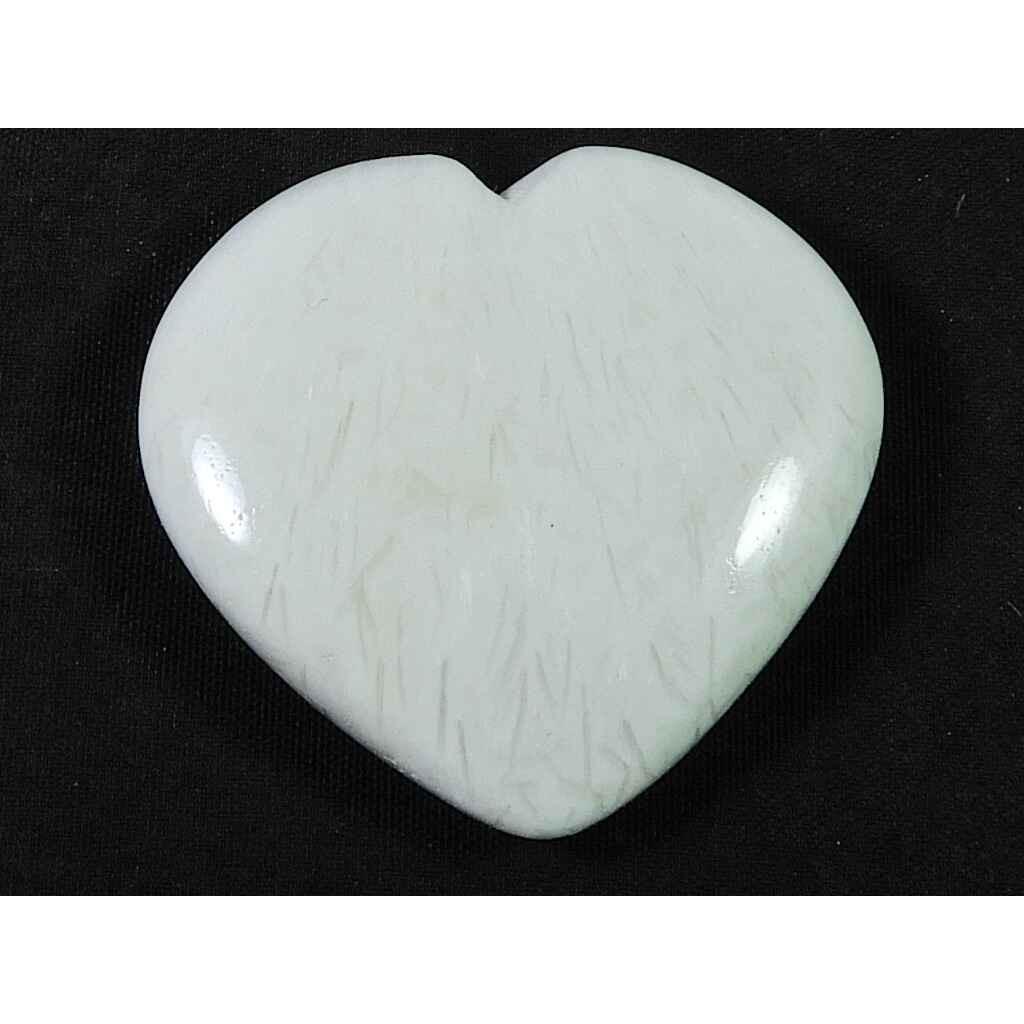 54Cts. 100% Natural Scolecite Designer Heart Crytsal Loose Gemstone 34X34MM SK-1856