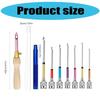 Punching Needle Tool Adjustable Wood Handle Punching Needle Embroidery Tool with 7 Size Punching Needle Tip and Threader