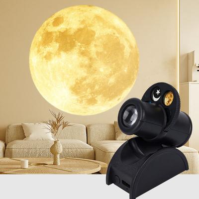 Lampa Projekcyjna LED Ziemia Księżyc USB 5V 15 Efektów Projekcyjnych Atmosferyczne Światło Nocne LED dla Dzieci Dekoracja Ściany Sypialni Prezent Urodzinowy