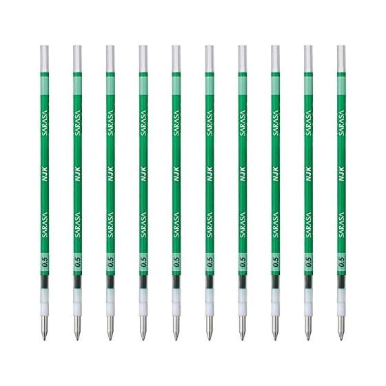Zebra Ballpoint Pen Refill Prefeel Sarasa NJK-0.5 lead Green 10 pieces BRNJK5G
