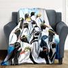 1Pc Penguin Family Portrait Blanket Soft And Comfortable Casual Warm Camping Travel Christmas Halloween Xmas Gift M92486