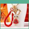 Charming Rhinestone Rabbit Keychain With Colorful Dress Perfect For Gifts And Collectibles