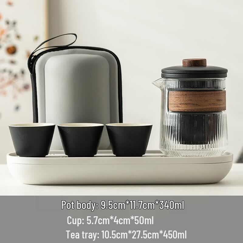 Nordic Portable Ceramic Tea Set with Glass Infuser