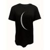 Bending Moon 3D Print Round Neck Short Sleeved T-shirt for Women Tees Breathable Polyester Stretch Comfortable for Everyday