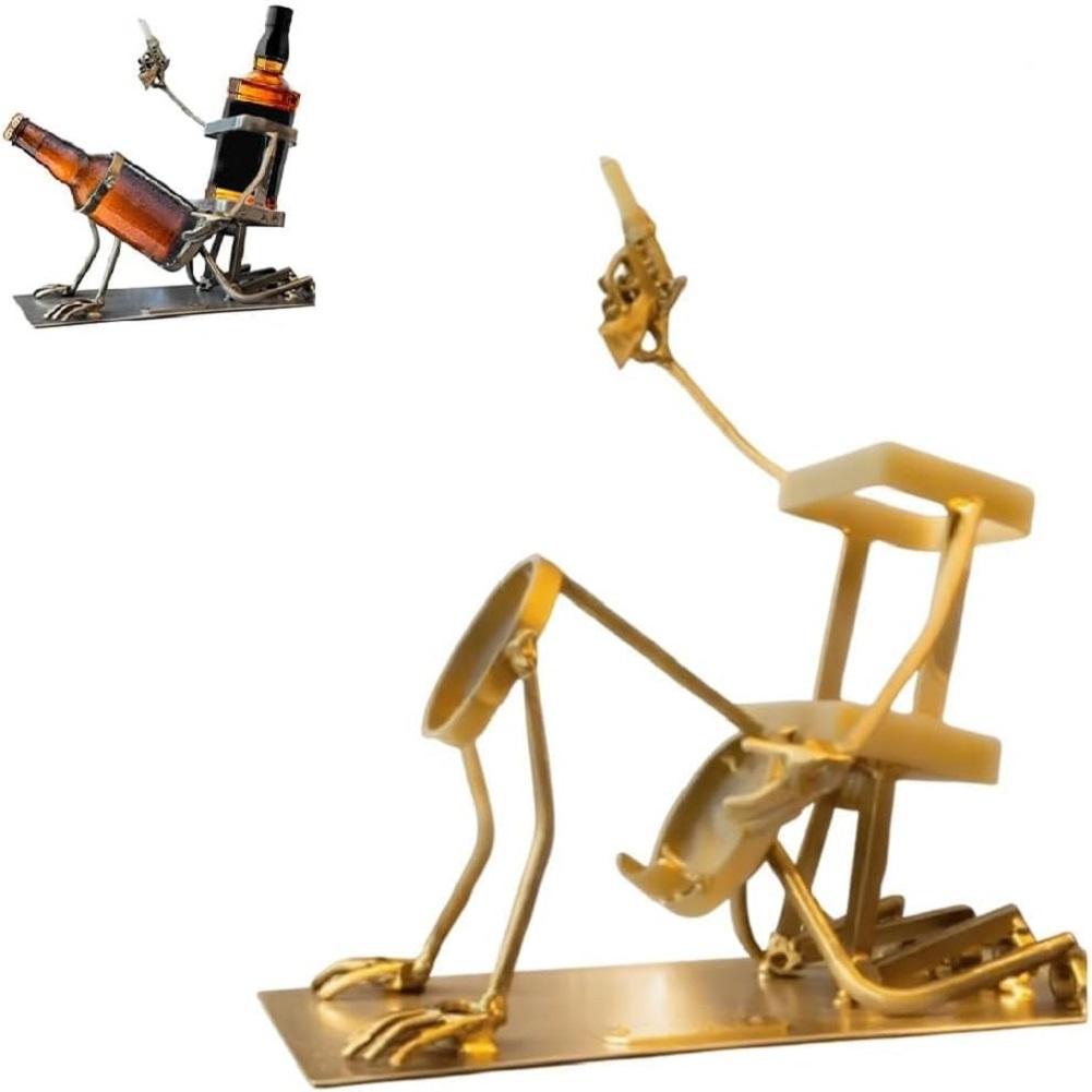

Unique Metal Skeleton Decorated Wine Bottle Rack Creative Skeleton Wine Bottle Holder Bars and Restaurants Coke Bottle Bracket