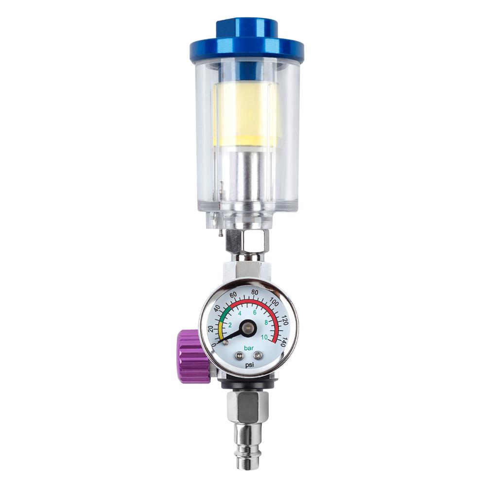 Spray Gun Oil/Water Separator, 1/4" Filter Pressure Regulator, EU Adapter With Air Pressure Regulator, Air Compressor Regulator