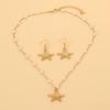 Fashion Starfish Pendant Imitation Pearl Necklace Earrings Set For Women Ocean Style Jewelry
