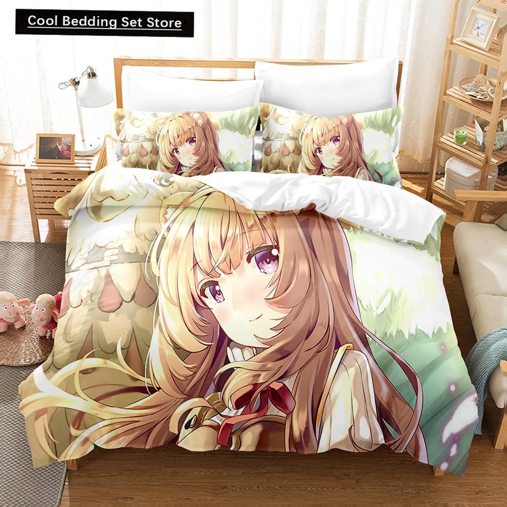 3D Cartoons The Rising of the Shield Hero Bedding Sets Duvet Cover Set With Pillowcase Twin Full Queen King Bedclothes Bed Linen