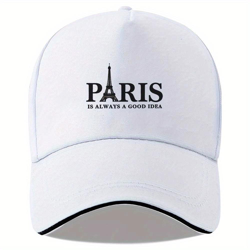 Париж - это всегда хорошая идея Кепка с козырьком Эйфелева башня Полиэстер Регулируемая Дорожная кепка для унисекс One Size