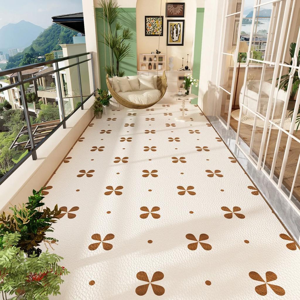 Balcony Floor Mat PVC Leather Washable Carpet Dirty Resistant Easy Clean Non-slip Mats Kitchen Rugs Pet Carpets Home Decoration