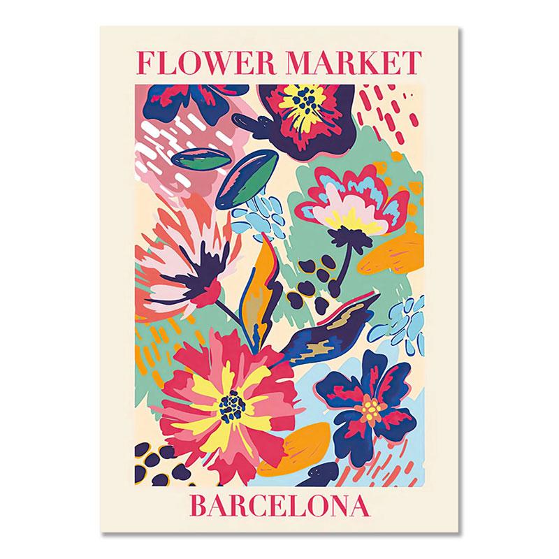 Abstraktní barevný květinový trh Matisse Plakáty a obrazy Japonsko Chile Lima Nástěnné umění Obraz na plátně Obývací pokoj Domácí dekorace