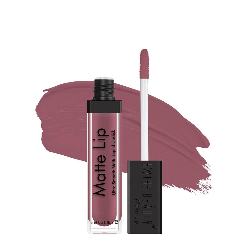 Swiss Beauty Ultra Smooth Matte Lip Liquid Lipstick, Smooth Lip Color, Weightless Finish, Silky Matte Finish, Shade- Sizzling, 6ml