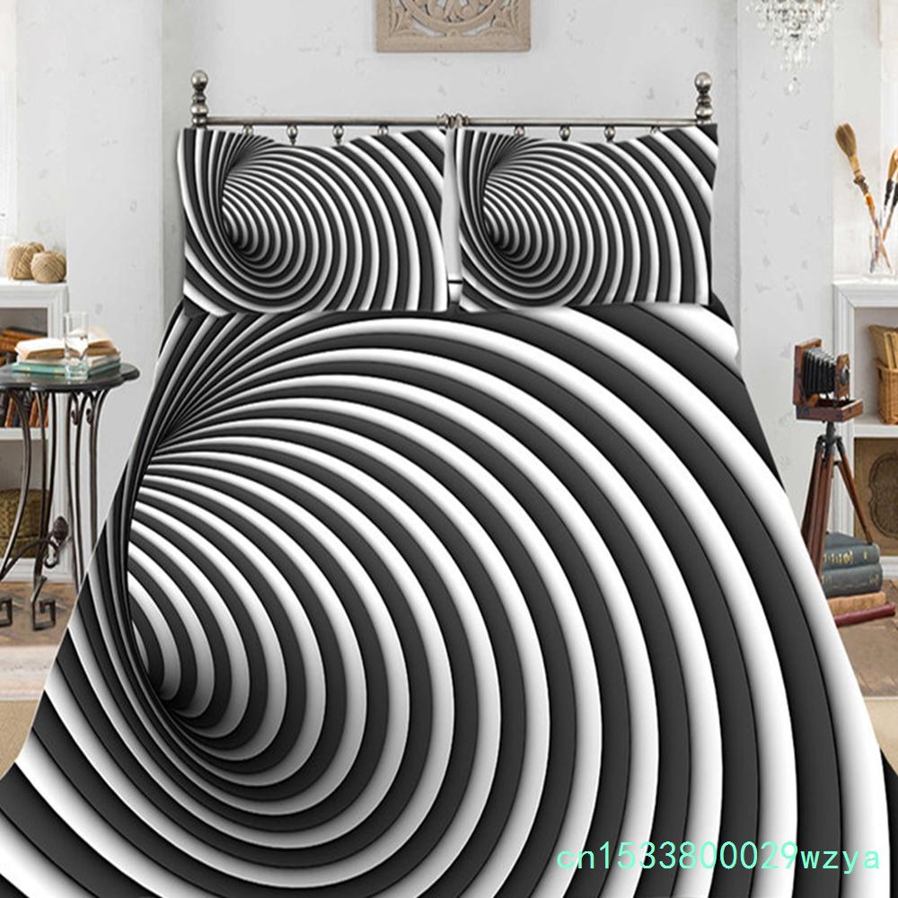 Set Huse Pilote Geometrice Set Lenjerie de Pat Vârtejuri Psihedelice Ochi Microfibră Model Abstract Colorat Husa Pilotă cu Fețe de Pernă