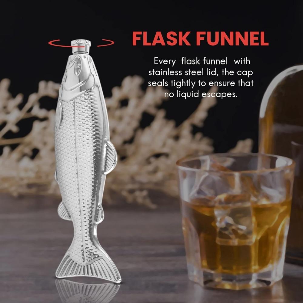 304 Stainless Steel Fish Shaped Wine Pot 5-Ounce Portable Creative Wine Set Flask for Outdoor Adventures & Casual Dinners