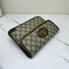 [Pre-Owned] Neo Vintage Series Gold Foil Logo Monogram Tiger Head Decorative Striped Shoulder Strap Canvas And Leather Messenger B - Excellent #NCLDCG