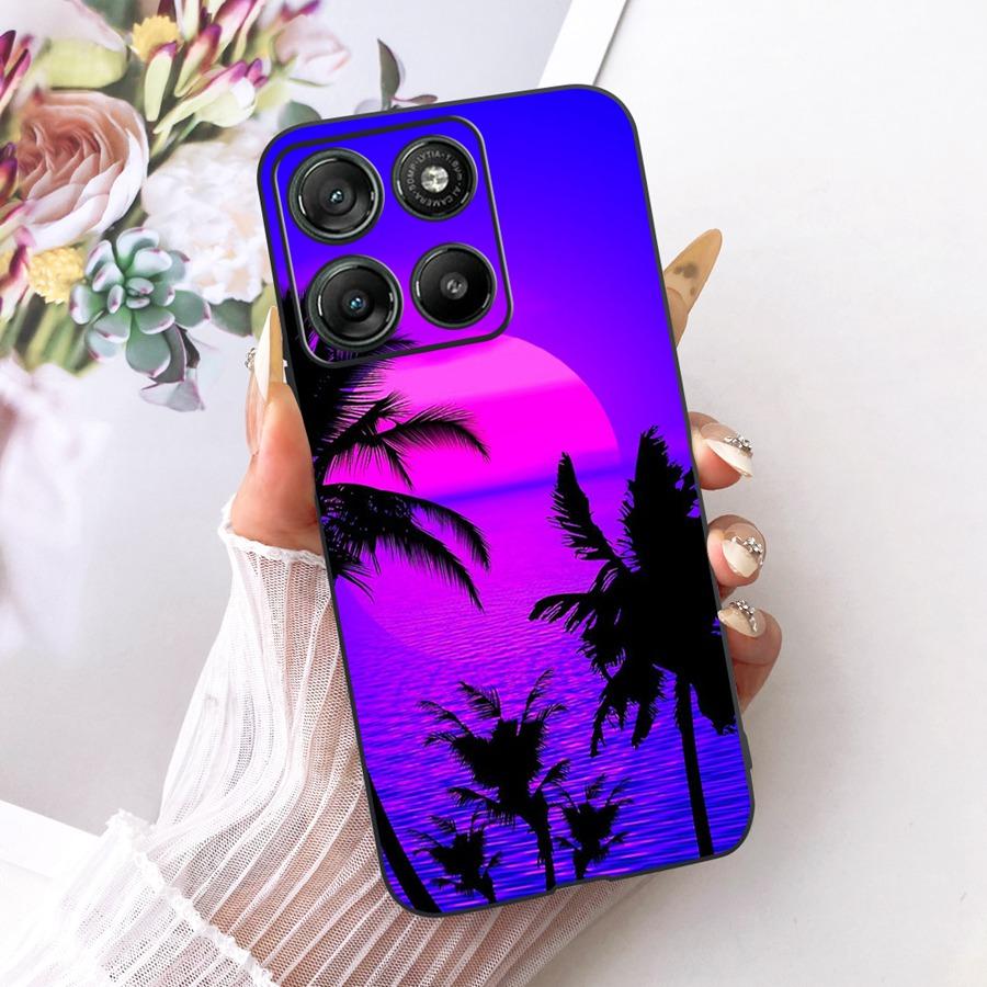 For Motorola Moto G67 Power Case Cats Pattern Back Cover Soft Silicone Black Phone Cases For Moto G57 Power XT2537- Shells