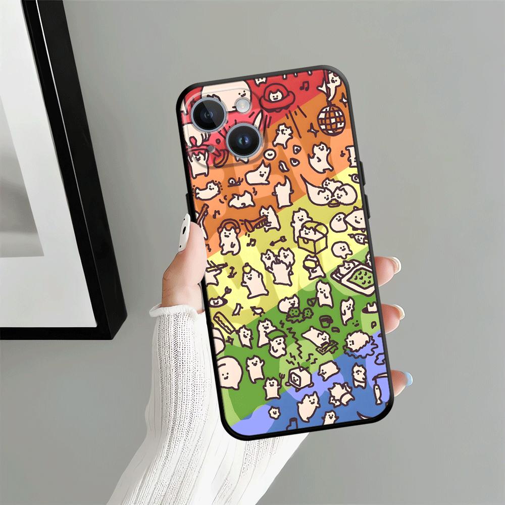Cute Cat Cartoon Case for Apple iPhone 17 Pro Max 11 14 16 13 Air 15 Pro 7 8 12 XR XS MAX Funda Phone Cover