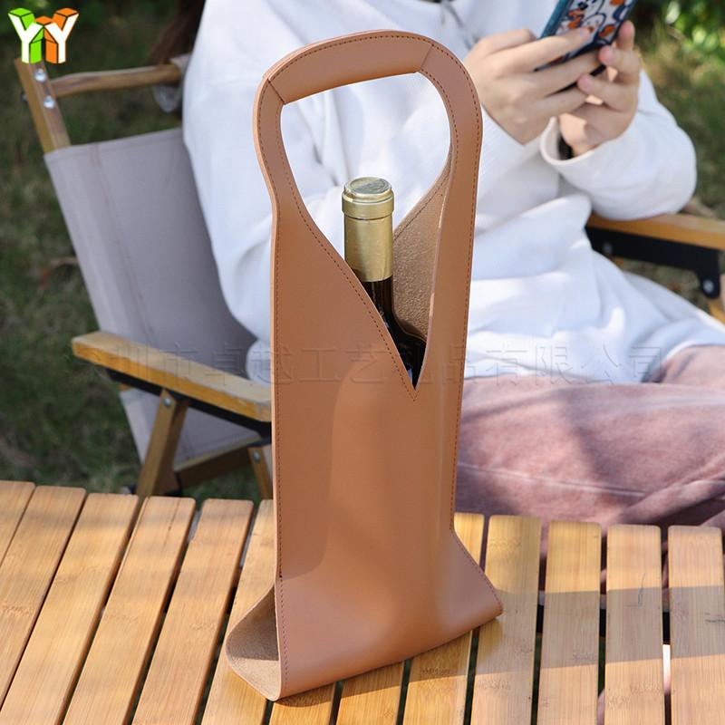 

Custom Name Luxury PU Leather Wine Holder Portable DY Logo Wine Bag Christmas Birthday Winery Gift Package Vintage Bottle Bag светло-коричневого