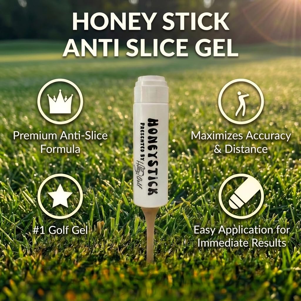 Honey Golf HoneyStick Anti-Slice Gel für Golfschläger - Driver, Hölzer, Hybrids und Eisen - Anti-Hook Spin Reduzierendes Gel - Golfzubehör für Herren -