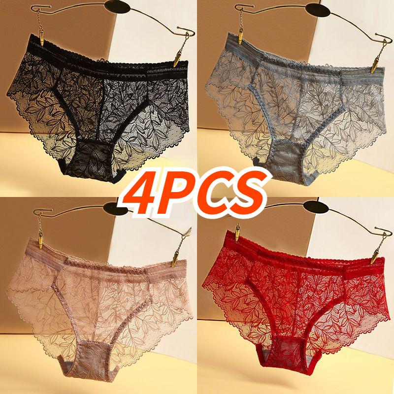 4/5 PCS Mode Hohe Qualität frauen Höschen Transparent Unterwäsche Frauen Spitze Weiche Slip Sexy Dessous Dessous