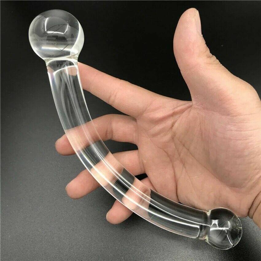 Glass Dildo Anal Plug Crystal Female Masturbation Vagina G-spot Massage Fake Long Penis Cock Sex Toys for Women Men