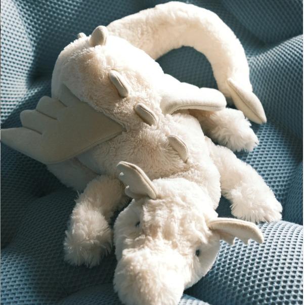 JC Cute Soft Snow Dragon Plush Toy Collection - Pink, Purple, Black, and Gold Lying Dragons