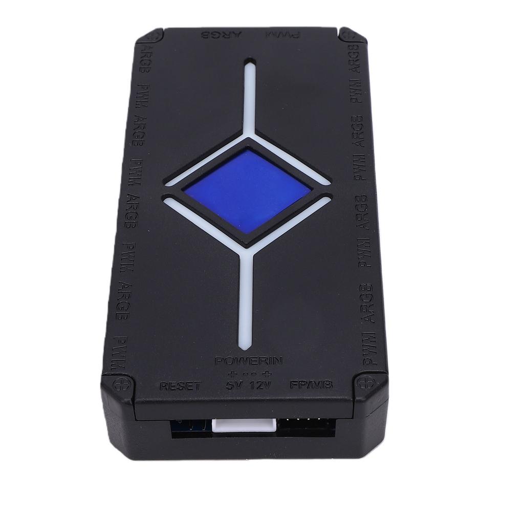 ARGB PWM Fan Hub Controller 3 Pin PC Fan Controller Support Up to 18 Fans Magnetic Design Serial ATA Power Cable Black