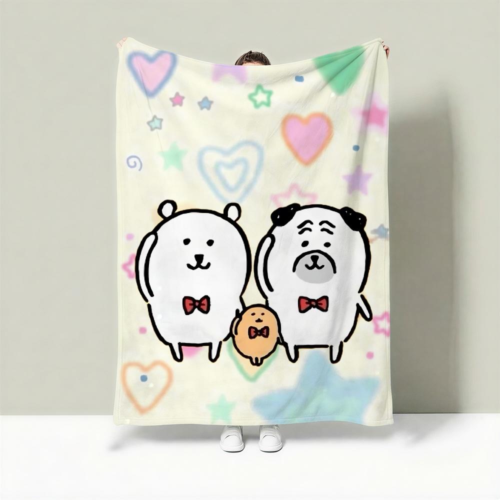 

Character J-Joke Bear Throw Lightweight 240g Flannel Blanket Soft Skin-friendly for Summer Cooling 75cmx90cm
