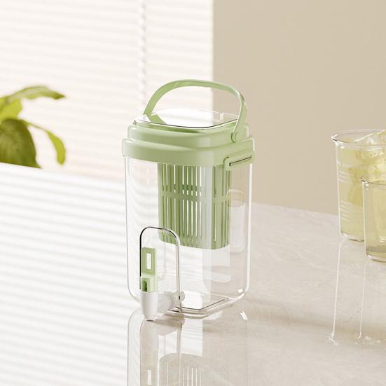 Water Dispenser with Faucet BPA-Free Summer Juice Jug for Fridge 5L Leakproof Iced Tea & Fruit Infuser