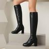Coarse Heel Beige But Knee Boots European and American Large Size Women's Boots Winter Boots - Knight Boots