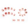 Ice Through Pink Short Wear Nail Sweet Cool Chain Diamond Nail Art Piece Pearl French Gentle White 24 Pieces Boxed