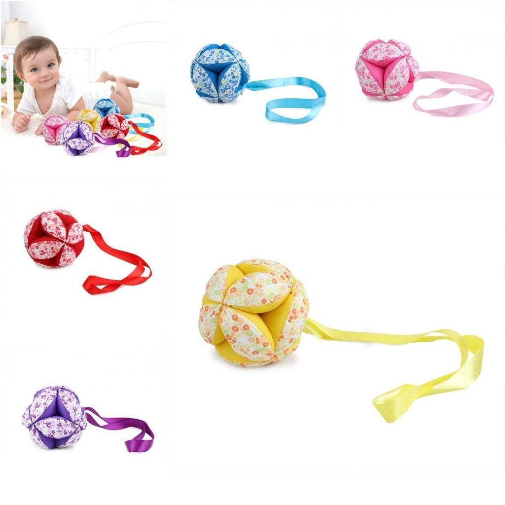Creative Fabric Hand Grasp Ball Baby Toddler Rattle Bell Toy Interactive Cloth Ball