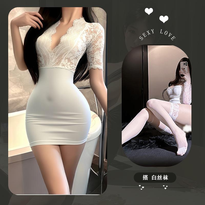 Pure Desire Temptation Sexy Lingerie Sexy Lace Suit Couple Flirting Hot Sexy Hip Wrap No-take Robe