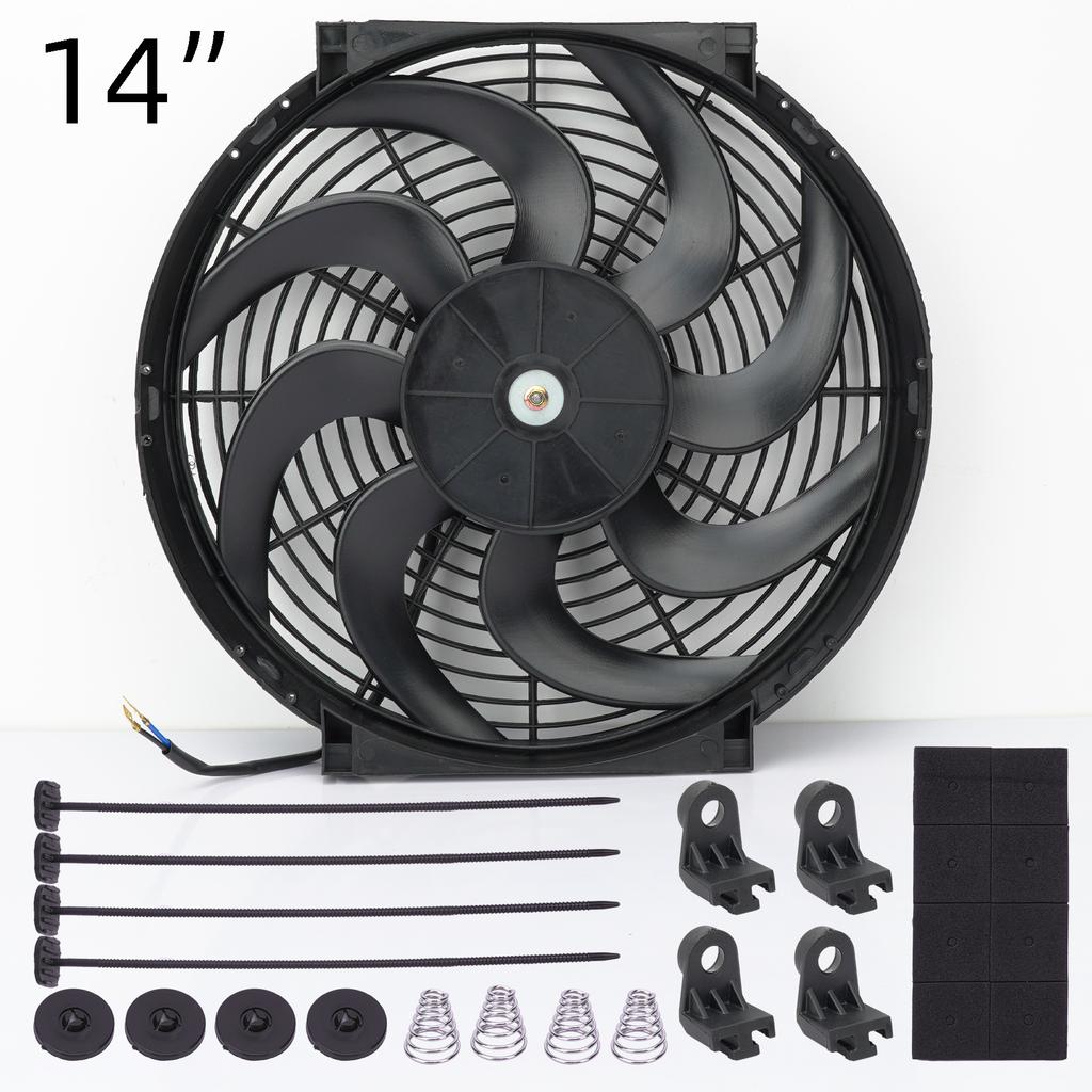 Universal 12V 80W/120W 7/10/12/14 Inches Car Air Conditioning Electronic Radiator Cooling Fan Blade Electric Cool Kit