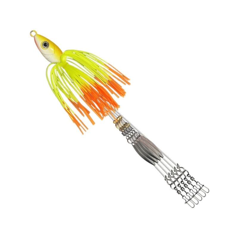 Umbrella Fishing Rig Kits 5 Arms Umbrella Rig Bass Lures Swimming Baits Bass Fishing Group Lures Snap Swivels Spinner